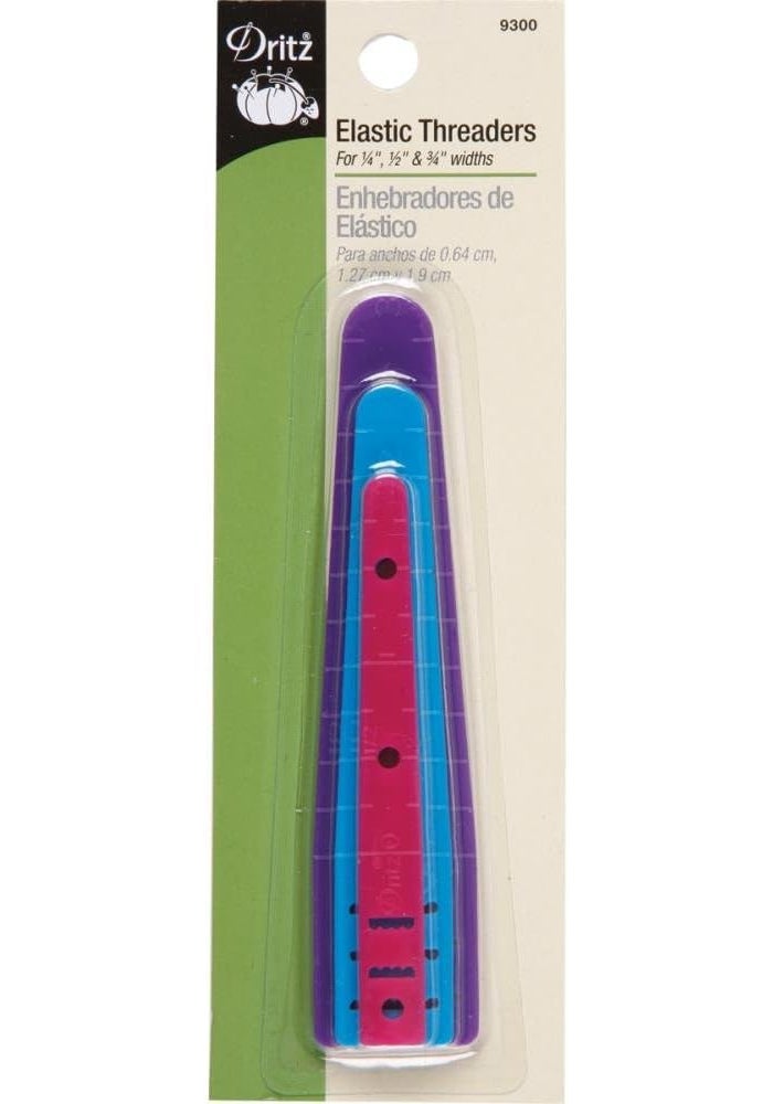 Dritz Elastic Threaders for 1/4", 1/2", and 3/4" Widths - 3 Piece Set